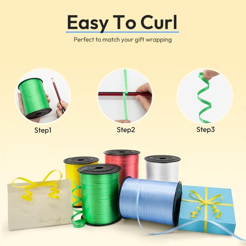 HimBen 500 Yards Curling Ribbon for Gift Wrapping, 3/16" Balloon String for Christmas Valentine Birthday Wedding Party Festival Decoration, Crafts, Flower Bouquet(Crimped Black) - Image 5